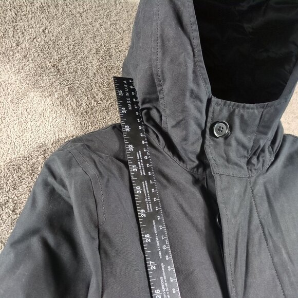 Abercrombie & Fitch Black Hooded Parka Coat Mens XS NWT Winter Streetwear Jacket - Picture 4 of 10